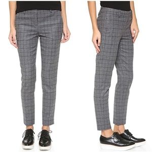 NWT THEORY Treeca CL Gray/Blue Plaid Cropped Pants